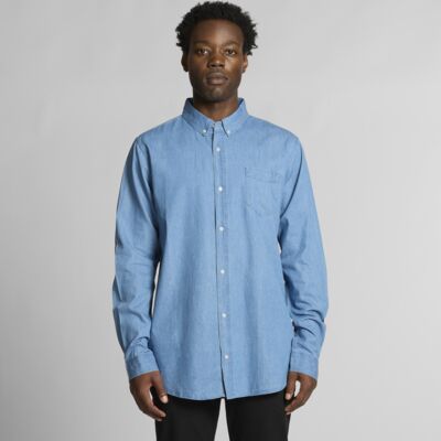 5409 Men's Blue Denim Shirt Thumbnail